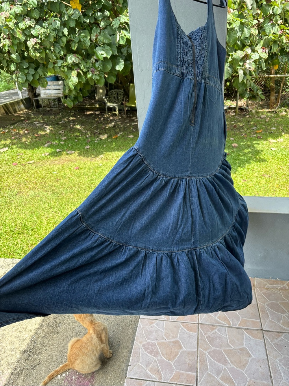 Blue Denim Tiered Sundress - Picture 7 of 8